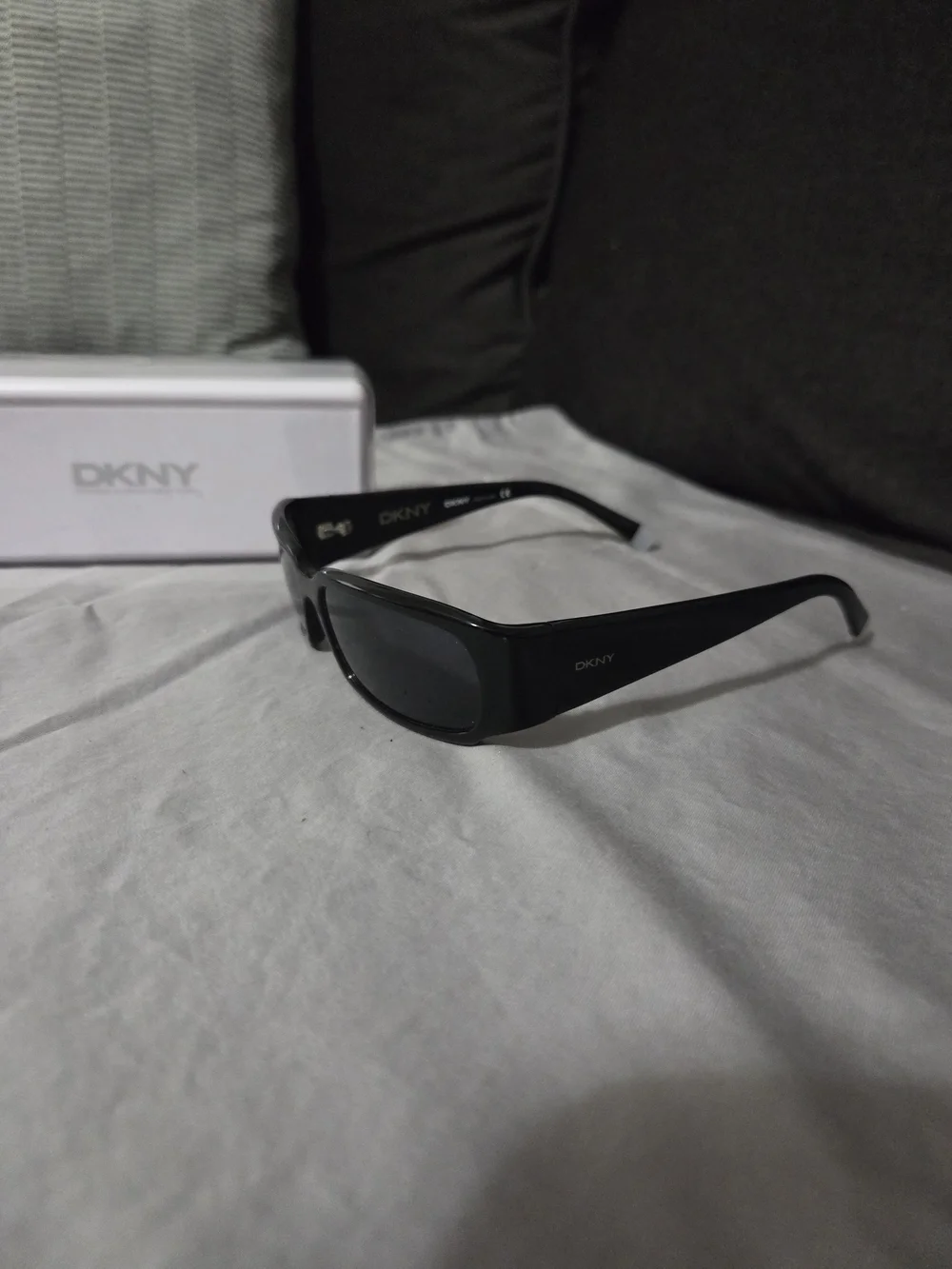 DKNY Women's Black Rectangle Sunglasses - Sleek Designer Shades